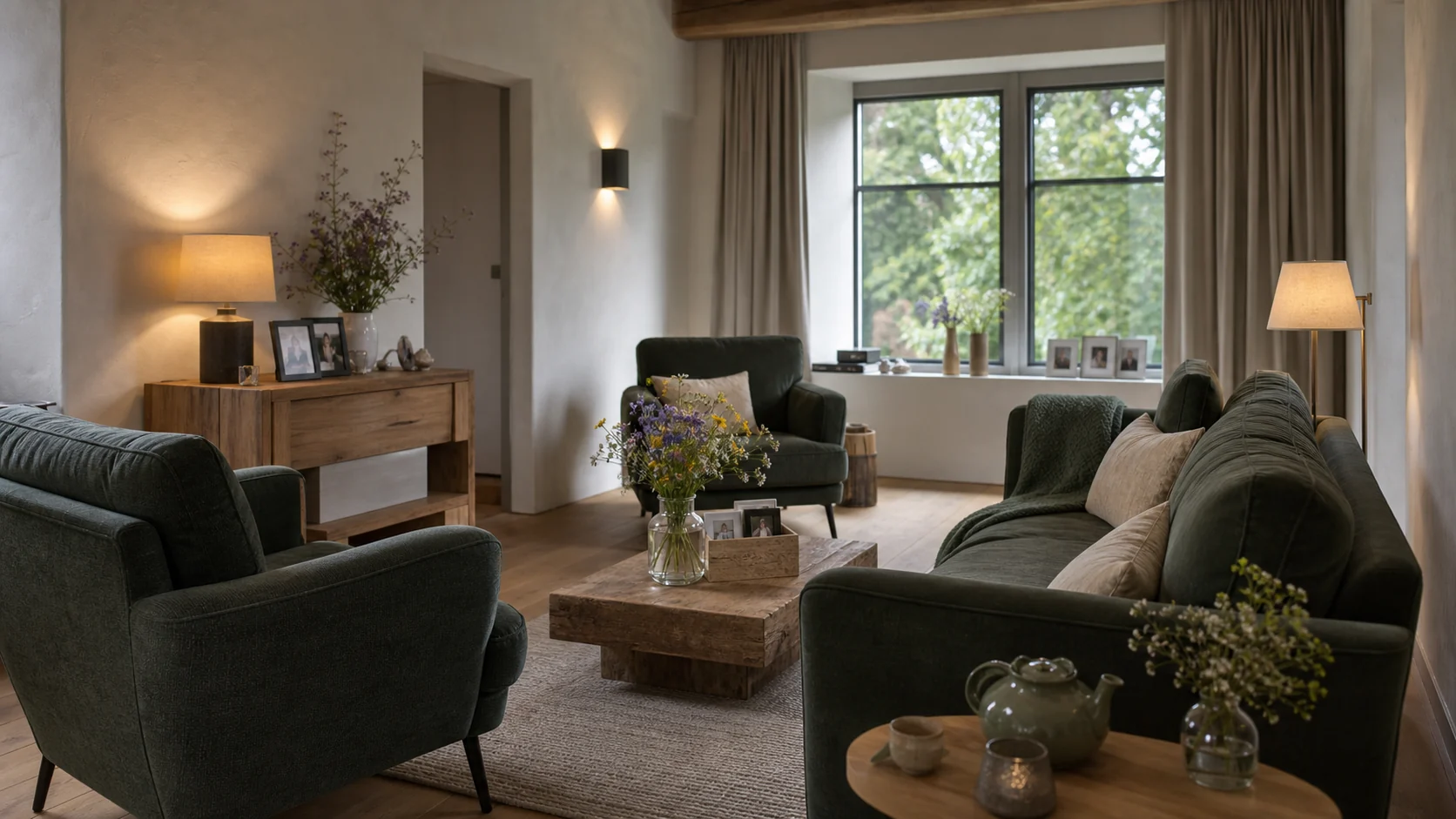 Warme en huiselijke afscheidskamer